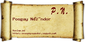 Posgay Nándor névjegykártya